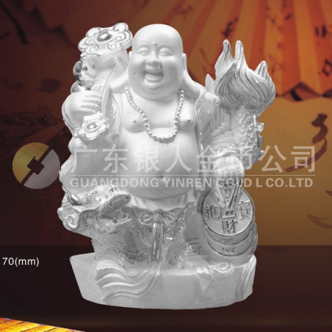 盤龍佛純銀擺件、純銀佛像、純銀佛教用品佛教禮品