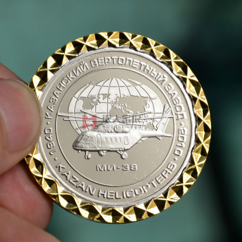 航空公司飛機制造公司純金銀紀(jì)念章定制