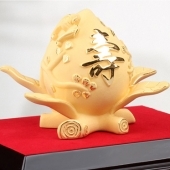 純金壽桃定制黃金壽桃，絨沙金壽桃，千足鑄金壽桃