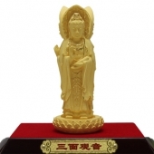 純金觀音、千足鑄金觀音擺件、絨沙金觀音佛像