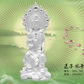 送子觀音純銀擺件、純銀送子觀音佛像擺件