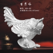 十二生肖雞純銀擺件、純銀制品加工生產(chǎn)廠家