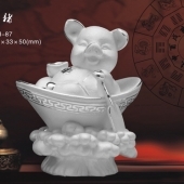 純銀生肖豬擺件、設(shè)計定做純銀工藝品擺件、純銀禮品定制