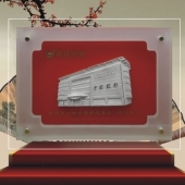 高樓大廈地標建筑寫字樓酒店模型純銀擺件屏風