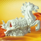 金錢馬純銀禮品加工定制、設計制作純銀工藝品