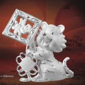 純銀中國結(jié)歡樂虎